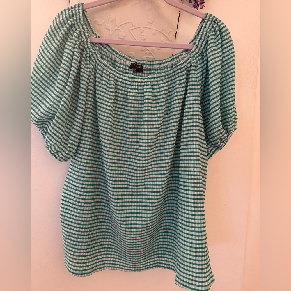 Lane Bryant Green Gingham Women's Top